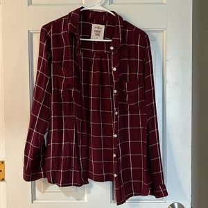 SO maroon flannel button up